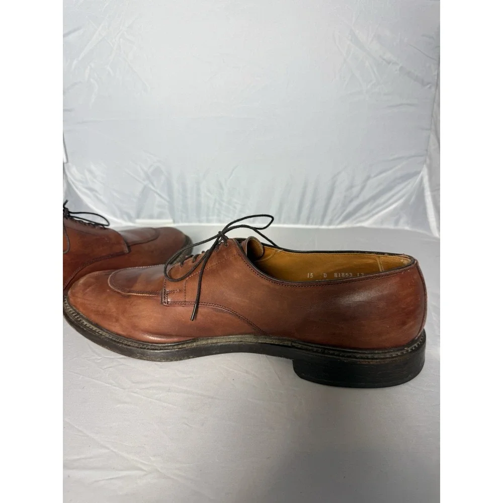 Allen Edmonds Walton Brown Leather Derby Dress Shoes Round Toe 15 D Men's